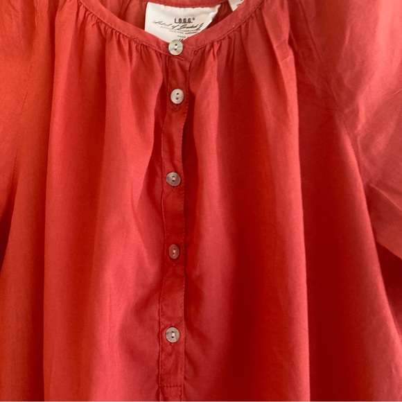 H&M L.O.G.G.  Roll Tab Sleeve 100% Cotton Top/Shirt/Blouse, Orange, Size 14 - Picture 4 of 7